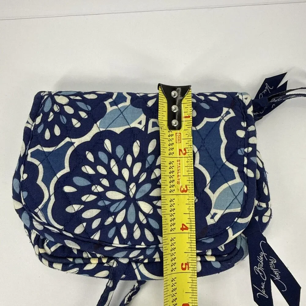 Vera Bradley Blue White Small Jewelry Make Up Case Wallet Petal Splash